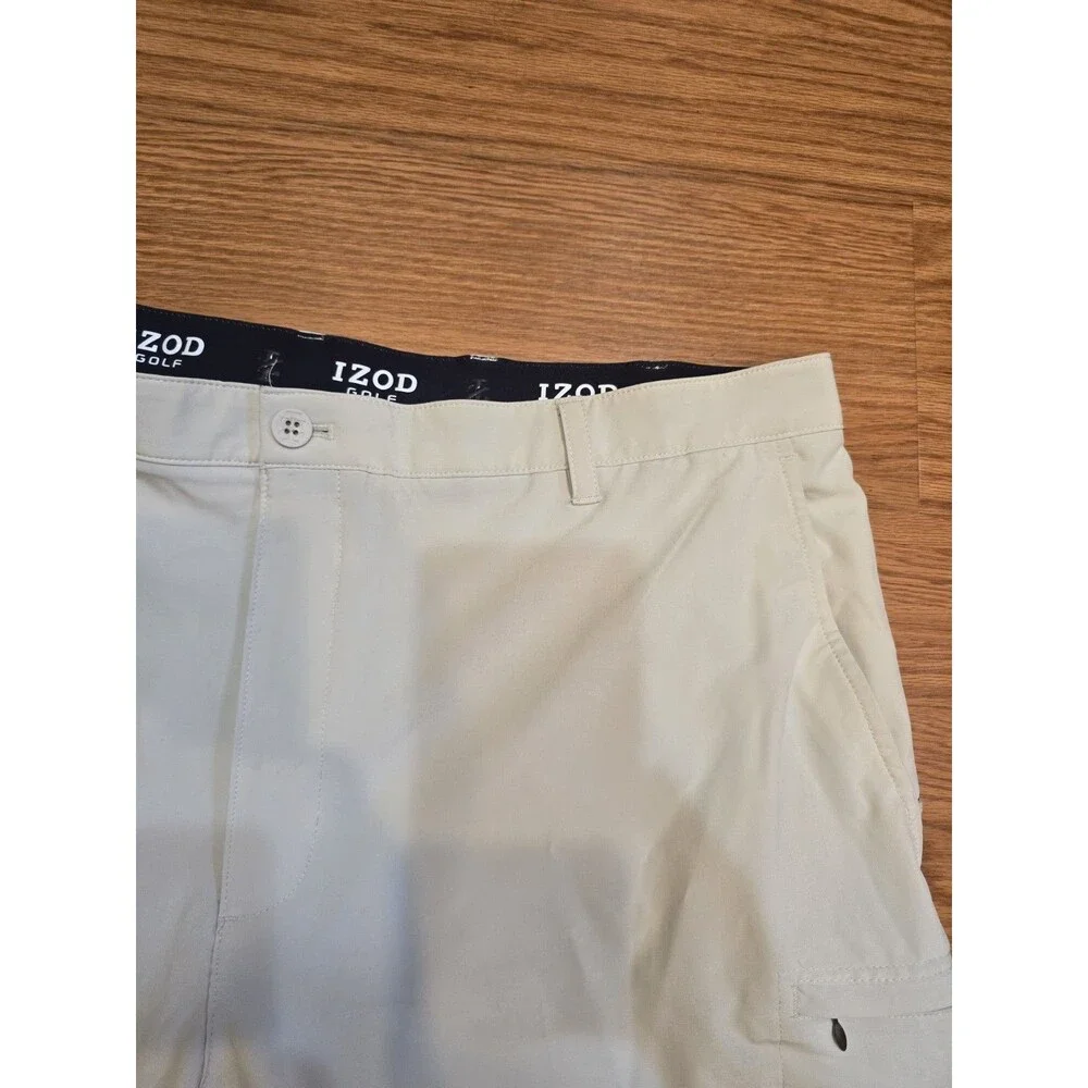 Izod Mens Light Beige Golf Multi Pocket Cargo Shorts Big & Tall Size 44 (14065)